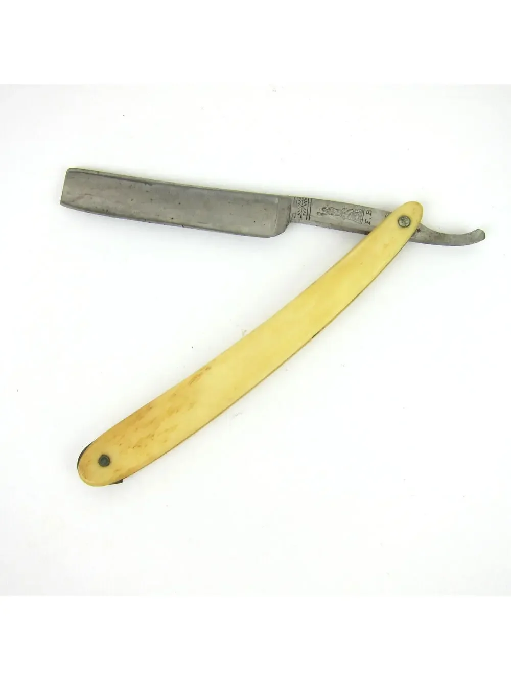 Vintage Straight Razor Liberty Bone Scales Handle & Case